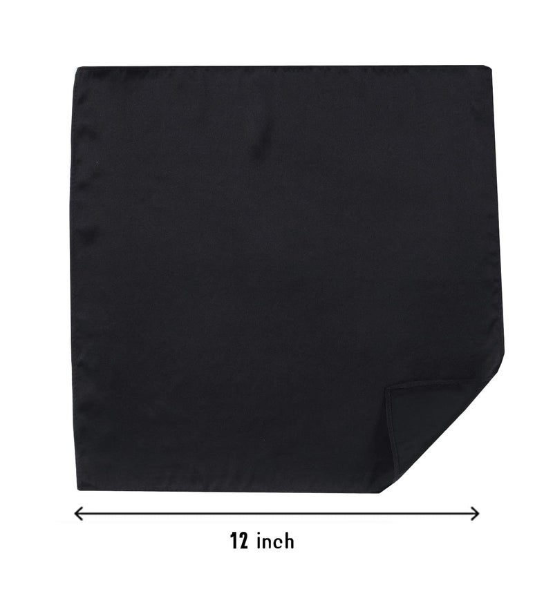 CoCoUSM Mens 100% Pure Silk Pocket Square Solid Color Handkerchiefs Size 30cm - Image 3